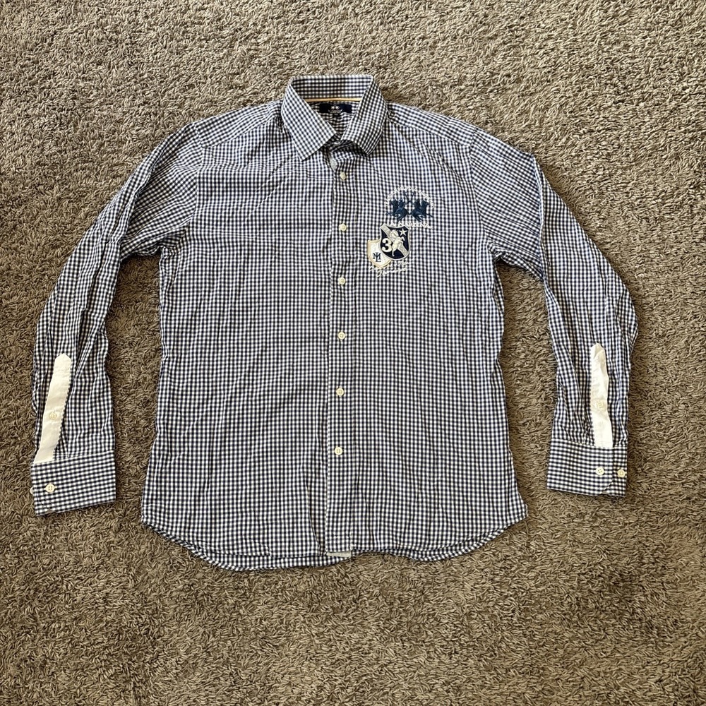 La Martina Slim Fit long Sleeve Shirt Medium M Polo Style